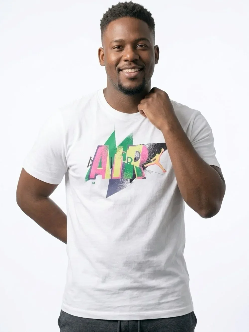 JORDAN | NIKE Air Jordan Neon Graphic Tee White Short Sleeve Men’s Size XL